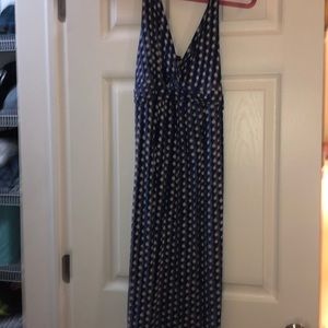 blue and white polka dot summer dress